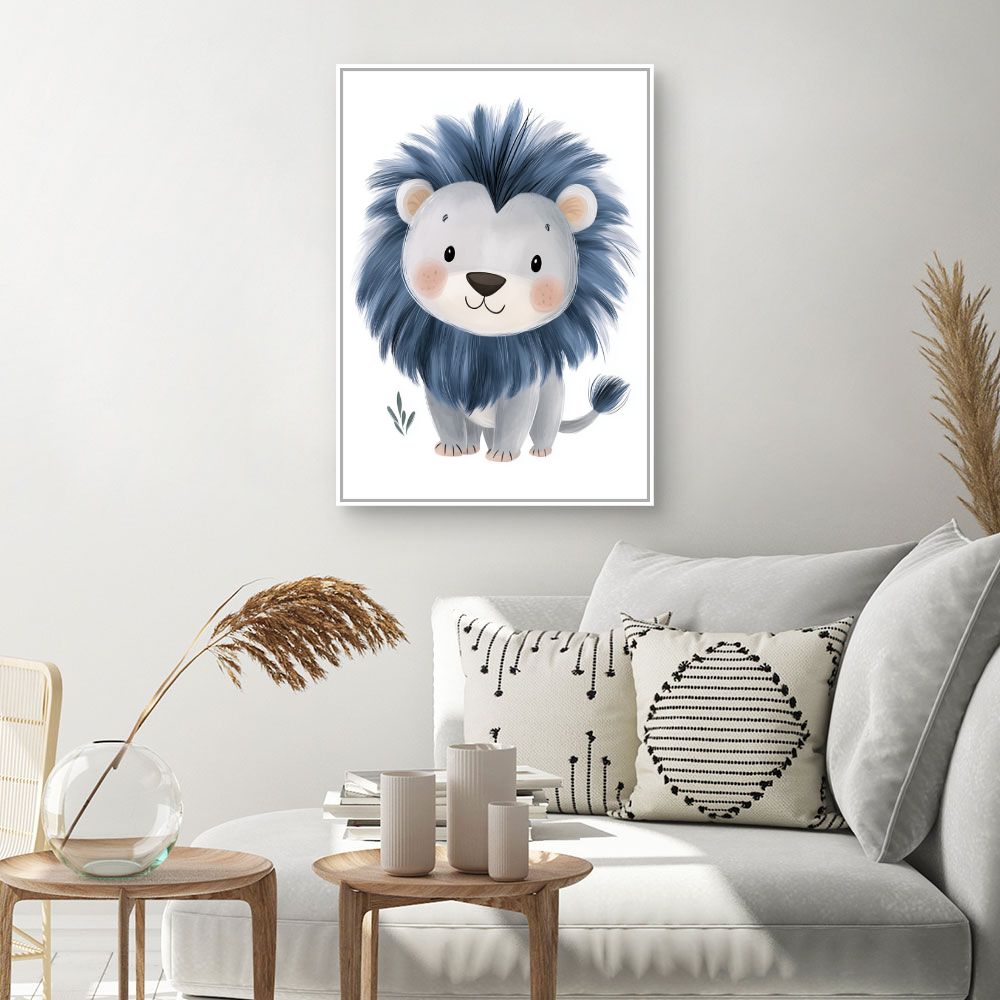 Tableau imprimé pour enfants 'Lion adorable'