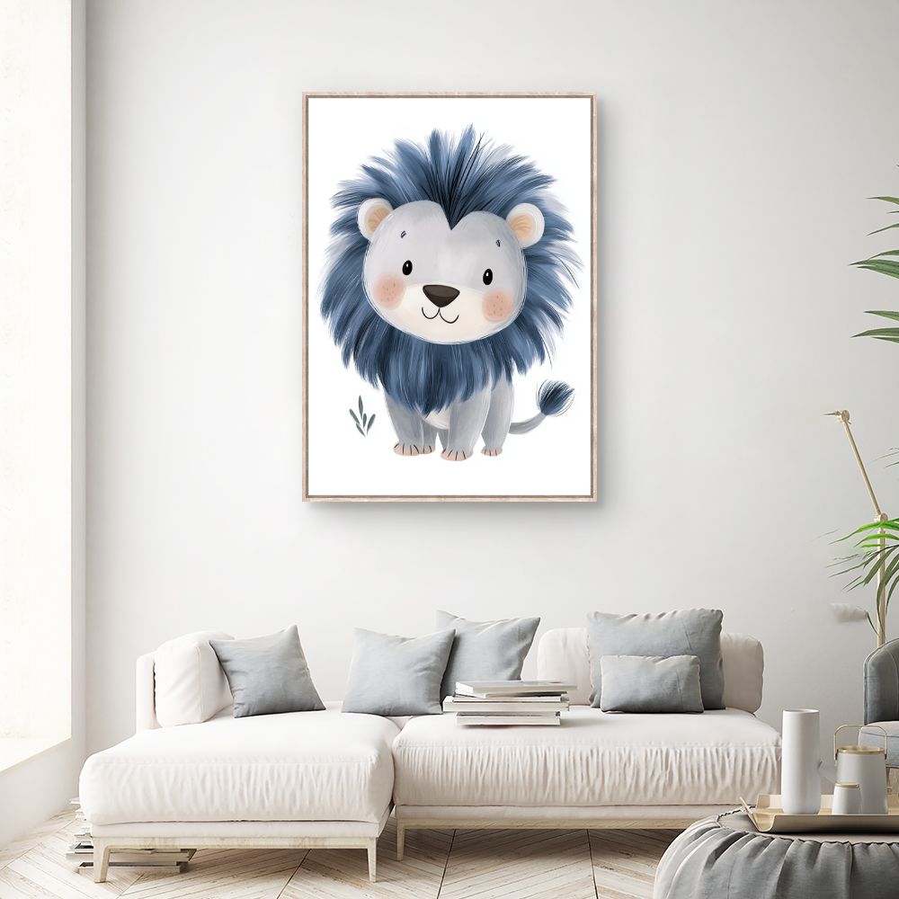 Tableau imprimé pour enfants 'Lion adorable'