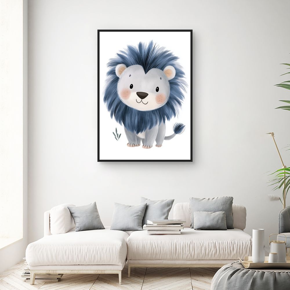 Tableau imprimé pour enfants 'Lion adorable'