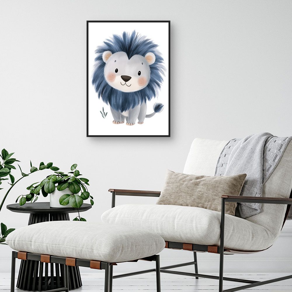 Tableau imprimé pour enfants 'Lion adorable'