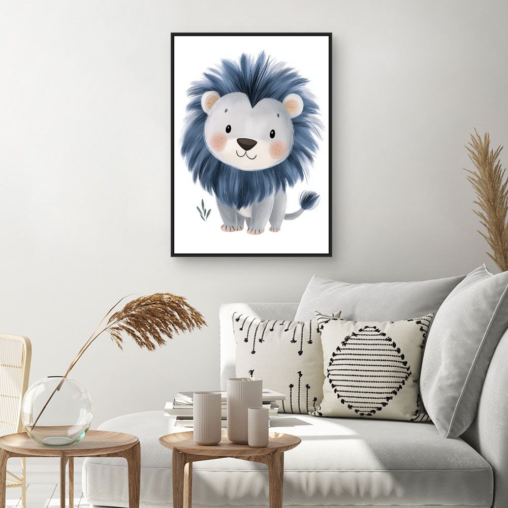 Tableau imprimé pour enfants 'Lion adorable'