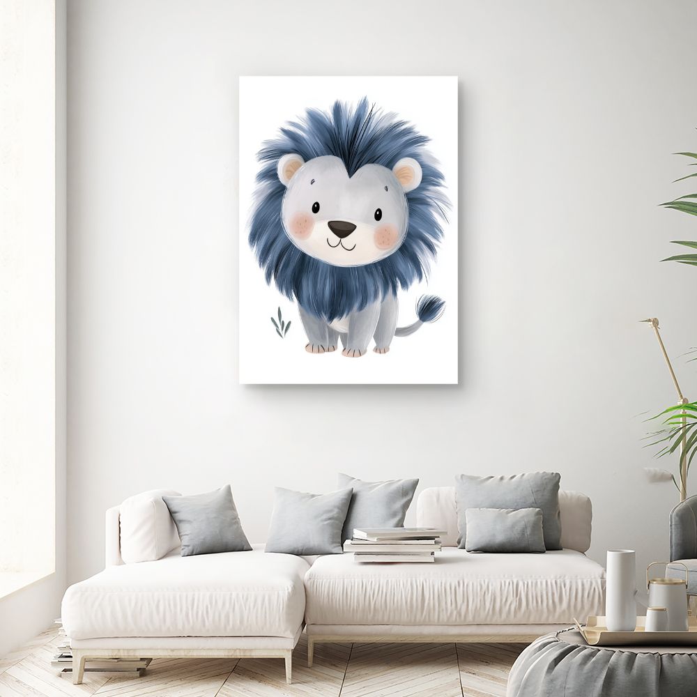 Tableau imprimé pour enfants 'Lion adorable'