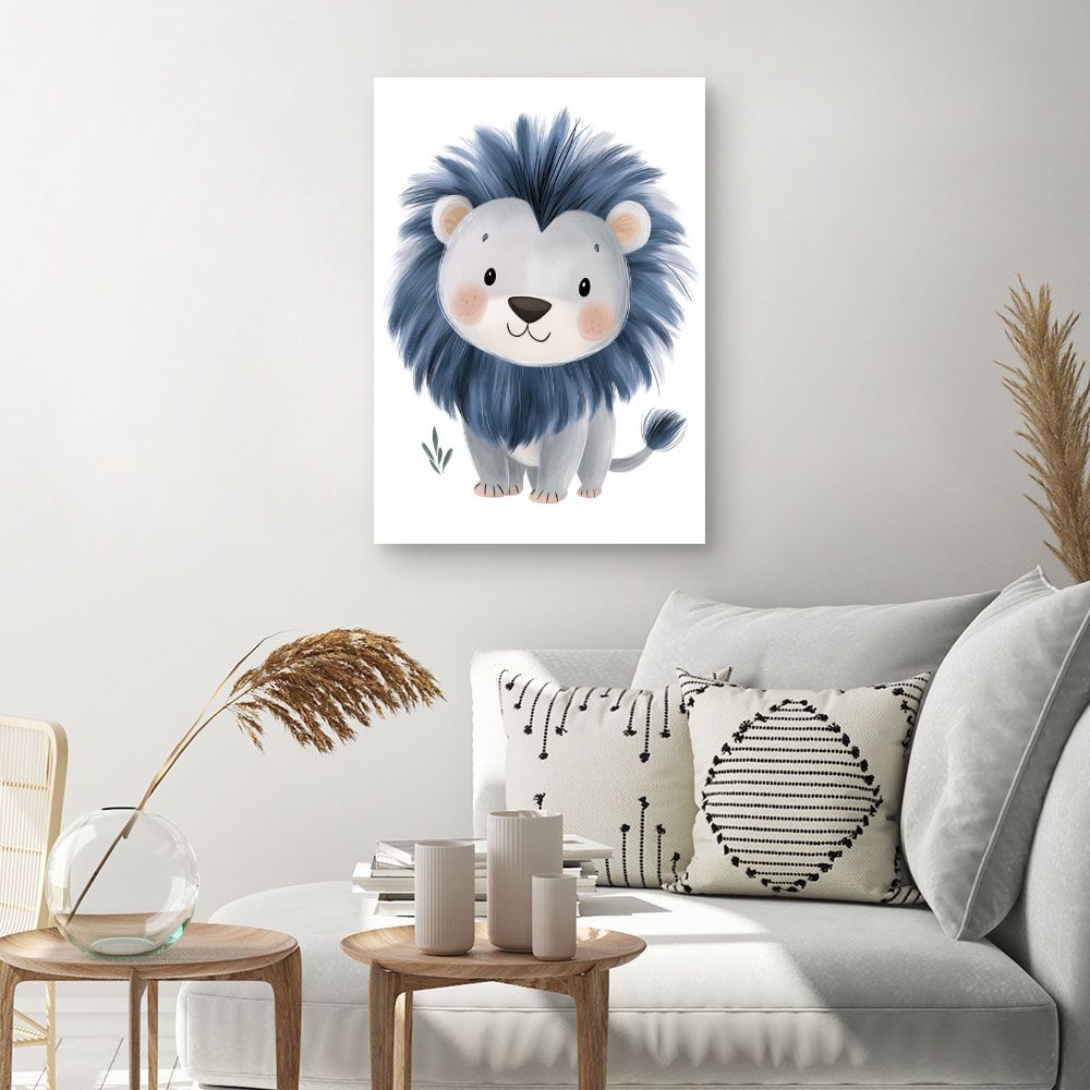 Tableau imprimé pour enfants 'Lion adorable'