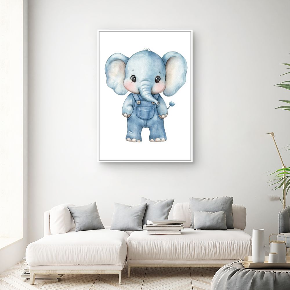 Tableau imprimé pour enfants 'Éléphant adorable'