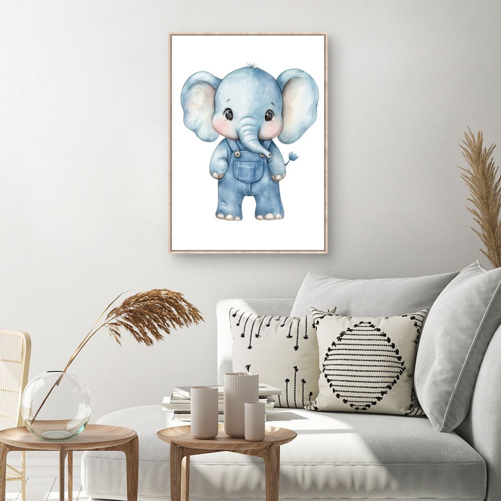 Tableau imprimé pour enfants 'Éléphant adorable'