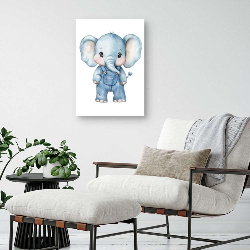 Tableau imprimé pour enfants 'Éléphant adorable'