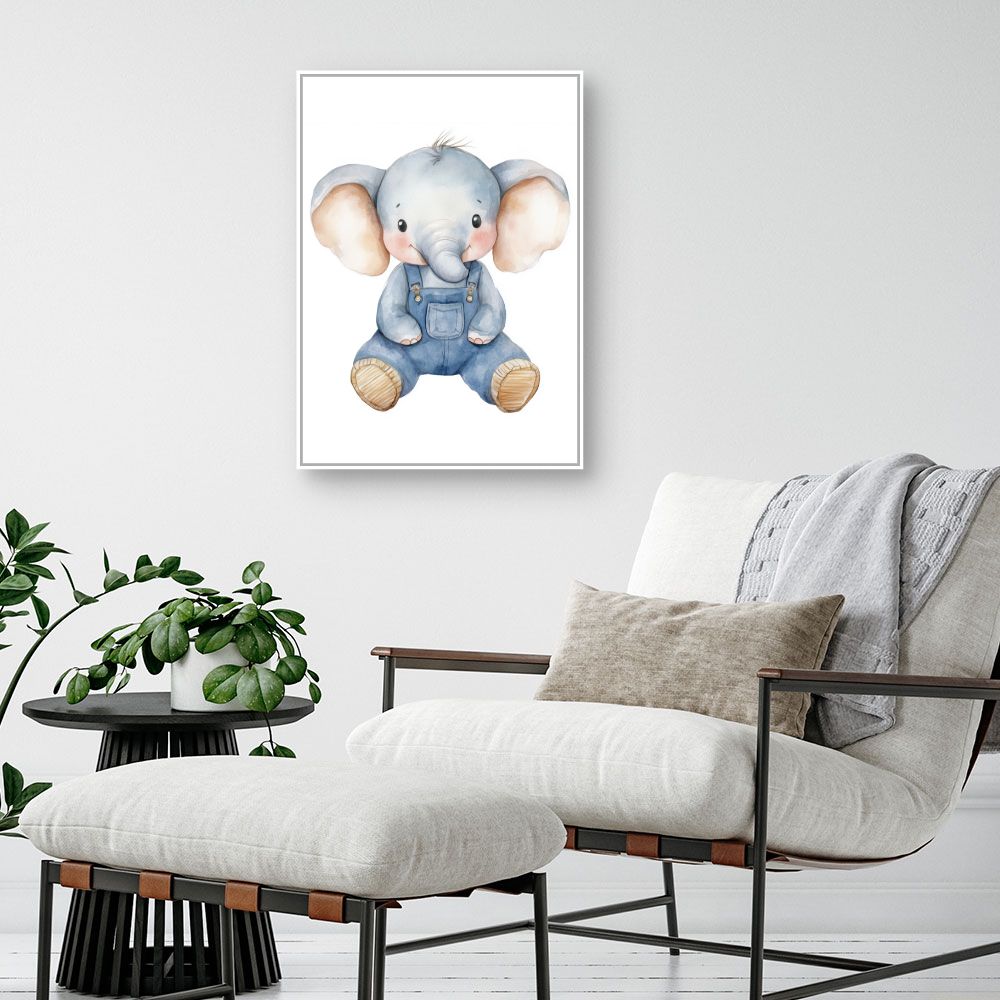 Tableau imprimé pour enfants 'Éléphant adorable'