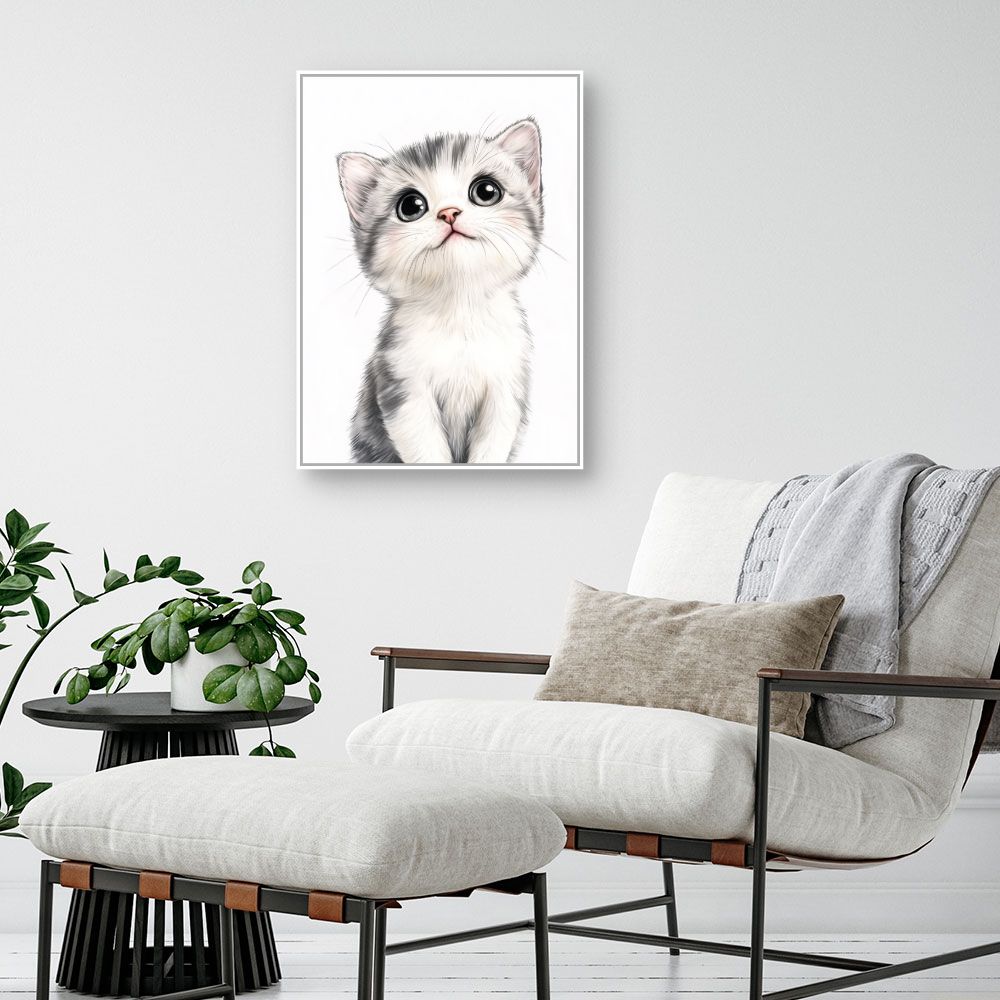 Tableau imprimé pour enfants 'Chaton adorable'