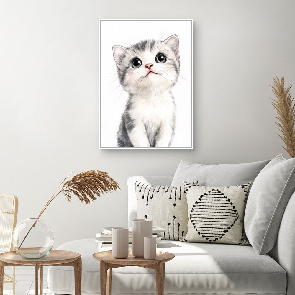 Tableau imprimé pour enfants 'Chaton adorable'