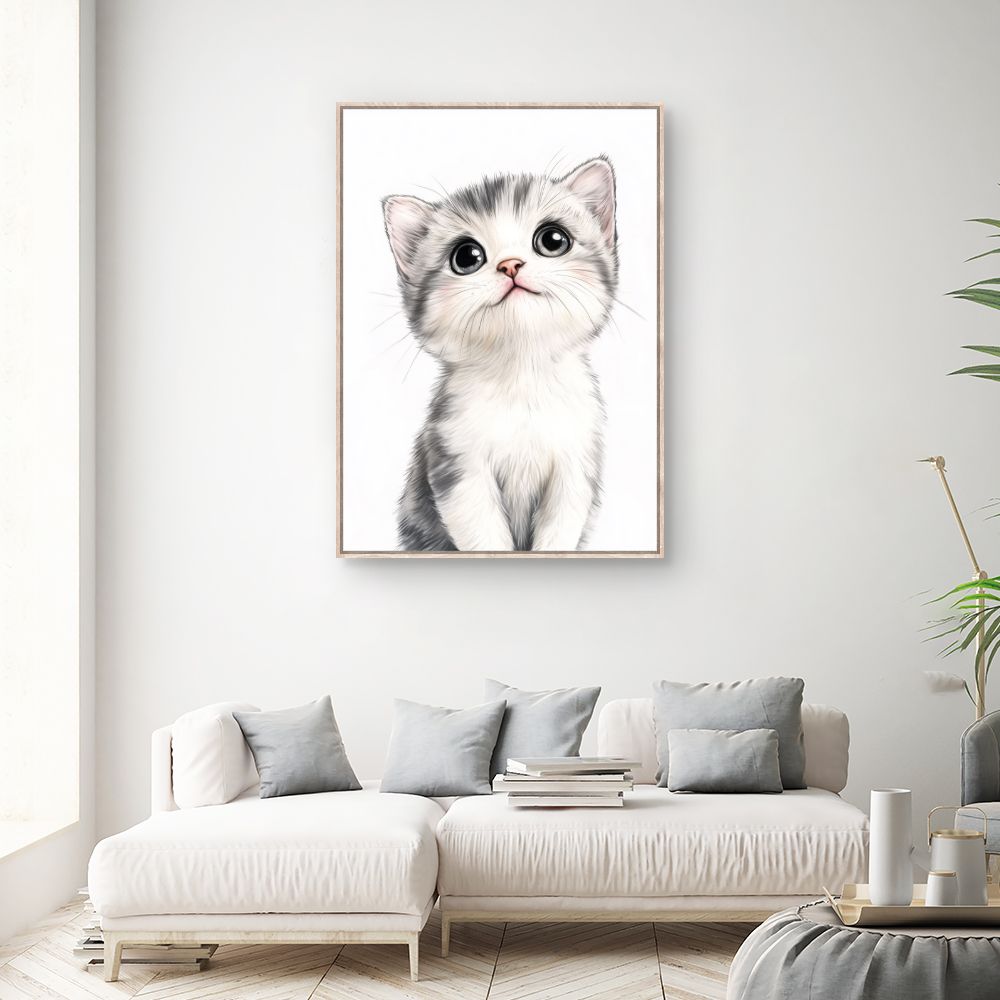 Tableau imprimé pour enfants 'Chaton adorable'