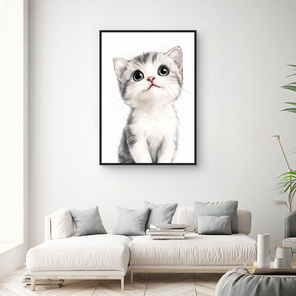Tableau imprimé pour enfants 'Chaton adorable'