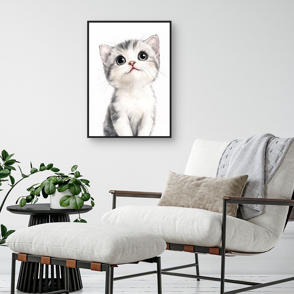 Tableau imprimé pour enfants 'Chaton adorable'