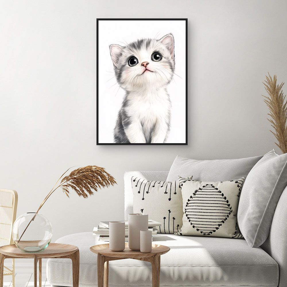 Tableau imprimé pour enfants 'Chaton adorable'