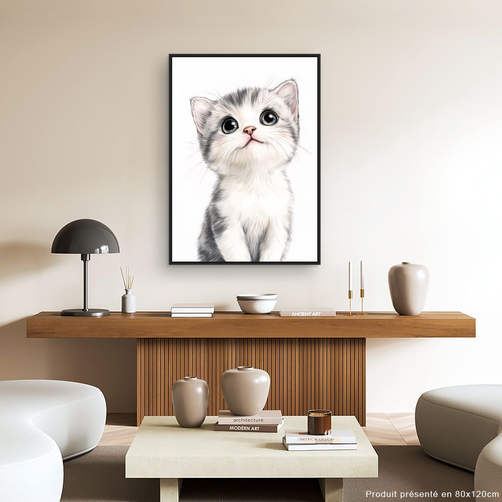 Tableau imprimé pour enfants 'Chaton adorable'