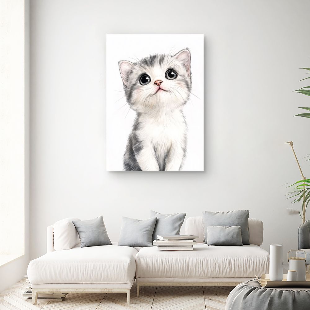 Tableau imprimé pour enfants 'Chaton adorable'