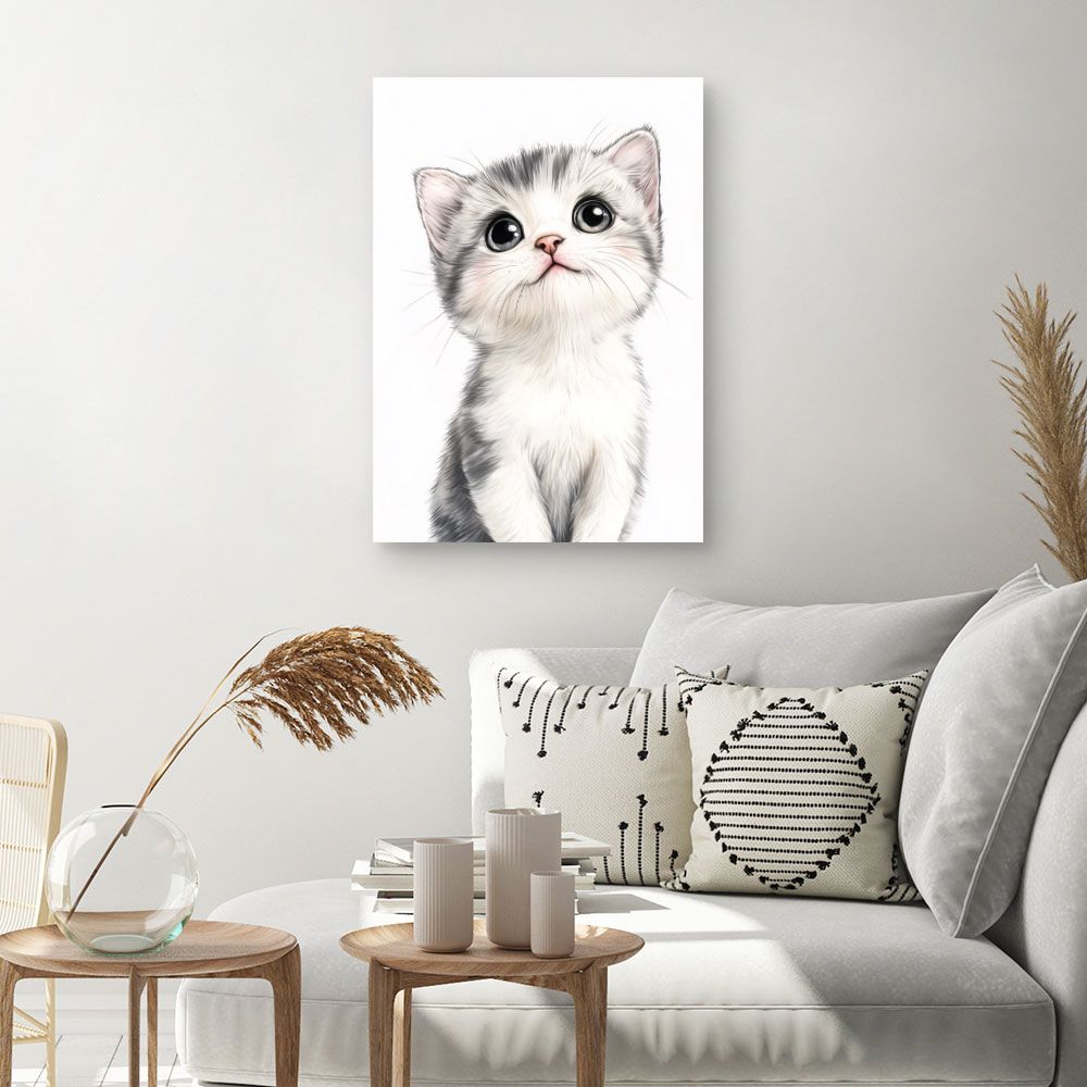 Tableau imprimé pour enfants 'Chaton adorable'