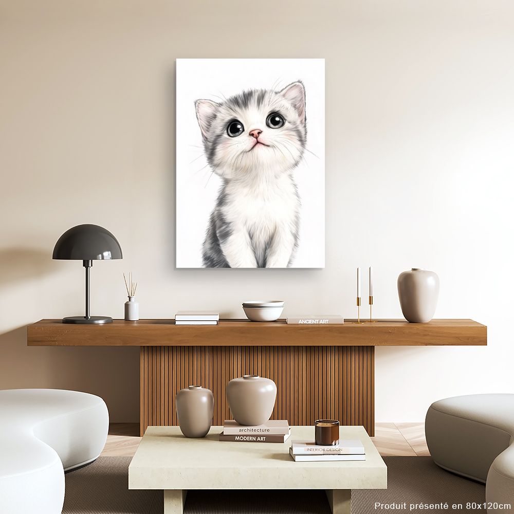 Tableau imprimé pour enfants 'Chaton adorable'