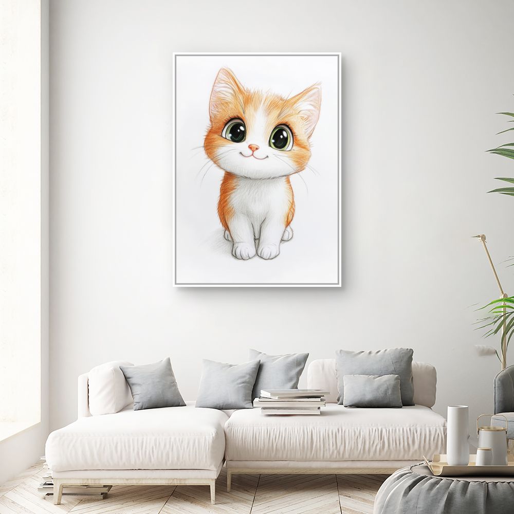 Tableau imprimé pour enfants 'Chat mignon'