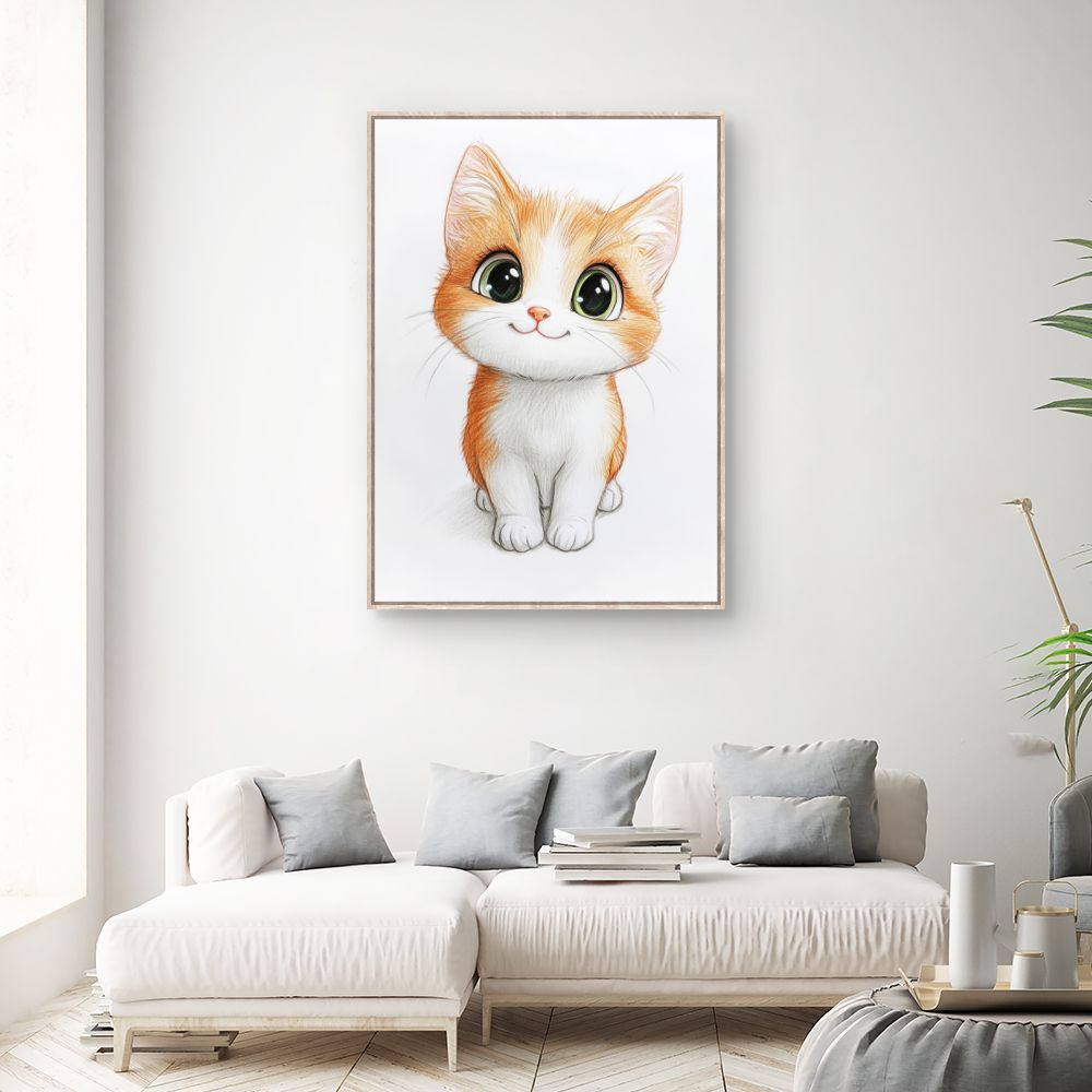 Tableau imprimé pour enfants 'Chat mignon'