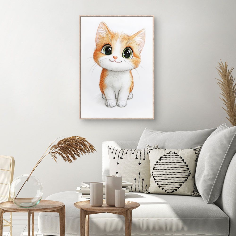 Tableau imprimé pour enfants 'Chat mignon'