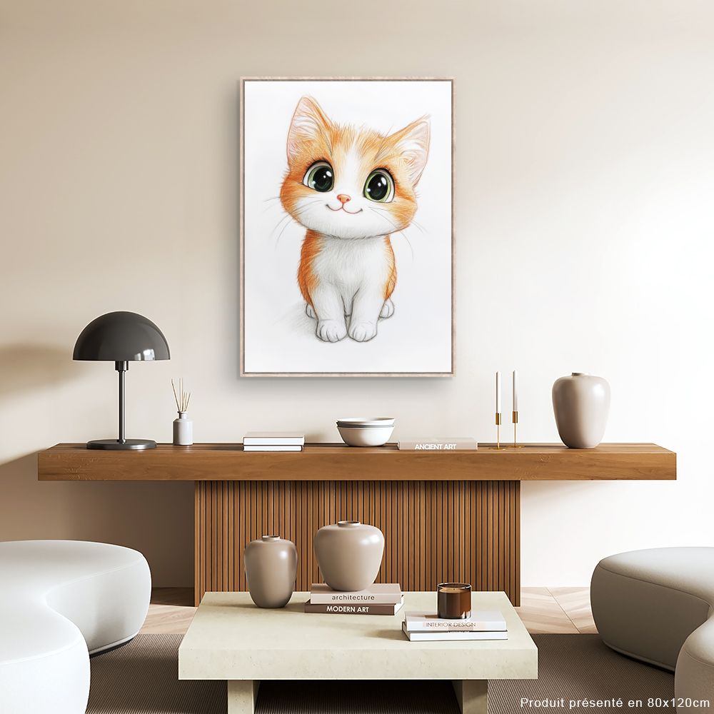 Tableau imprimé pour enfants 'Chat mignon'
