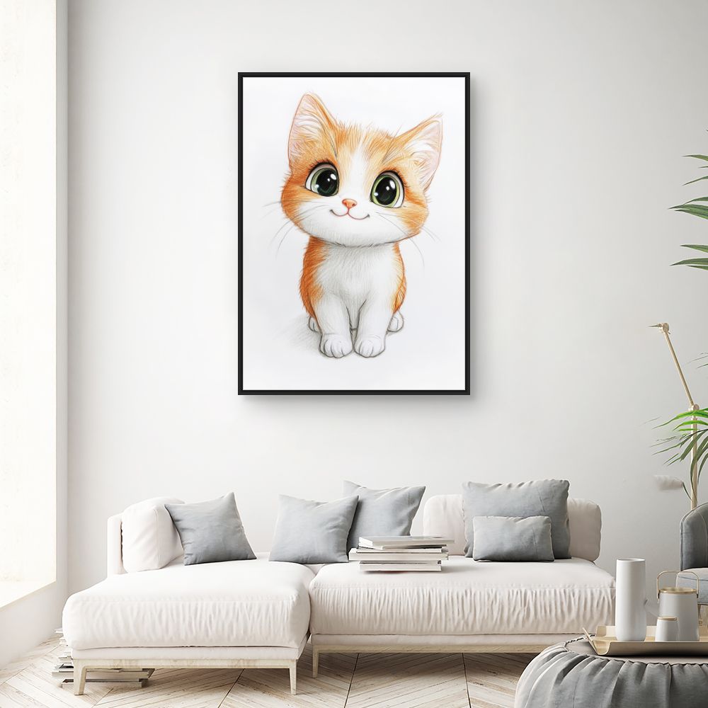 Tableau imprimé pour enfants 'Chat mignon'