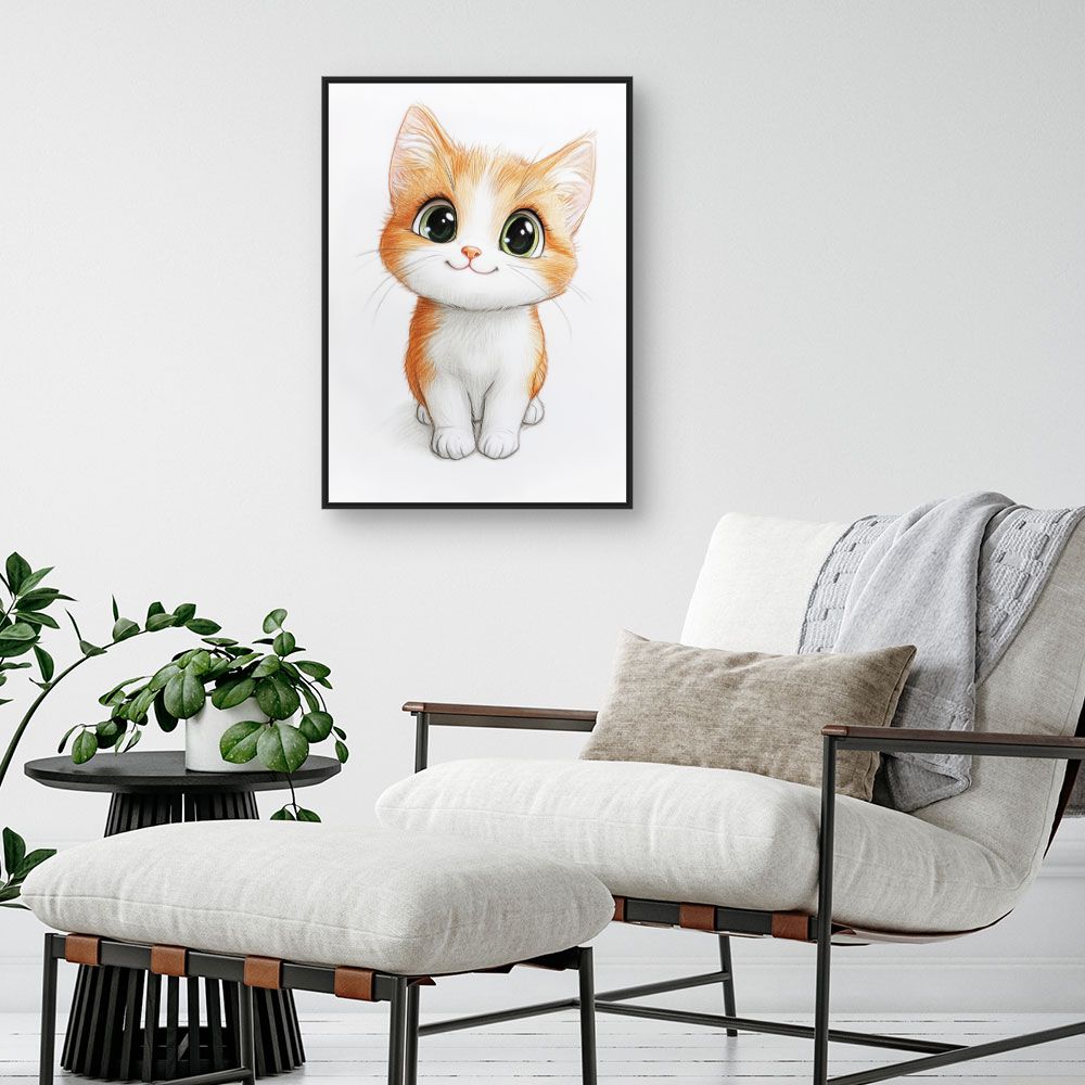 Tableau imprimé pour enfants 'Chat mignon'