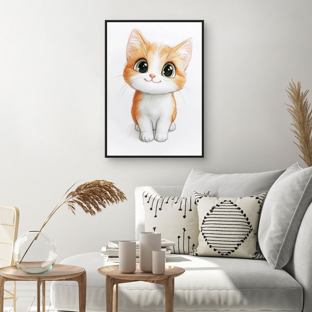 Tableau imprimé pour enfants 'Chat mignon'