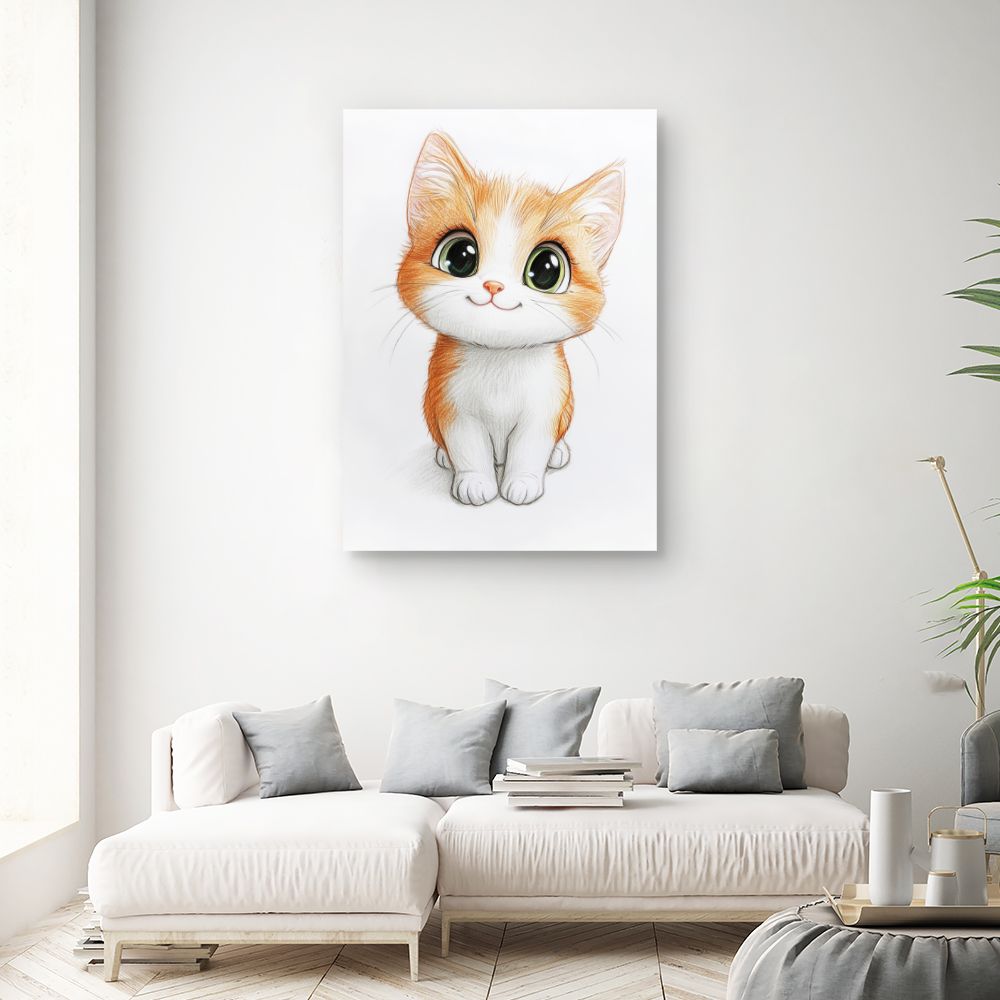 Tableau imprimé pour enfants 'Chat mignon'