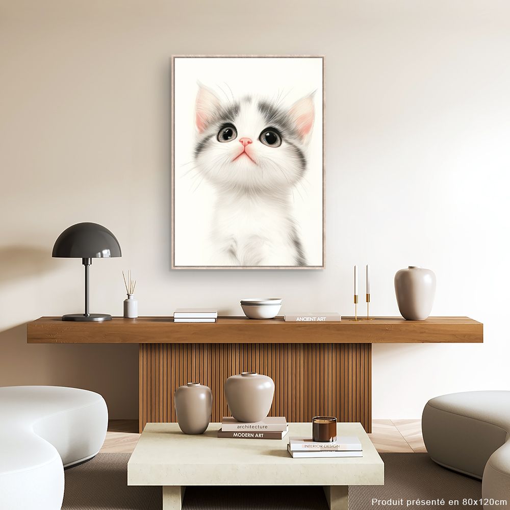 Tableau imprimé pour enfants 'Chaton adorable'