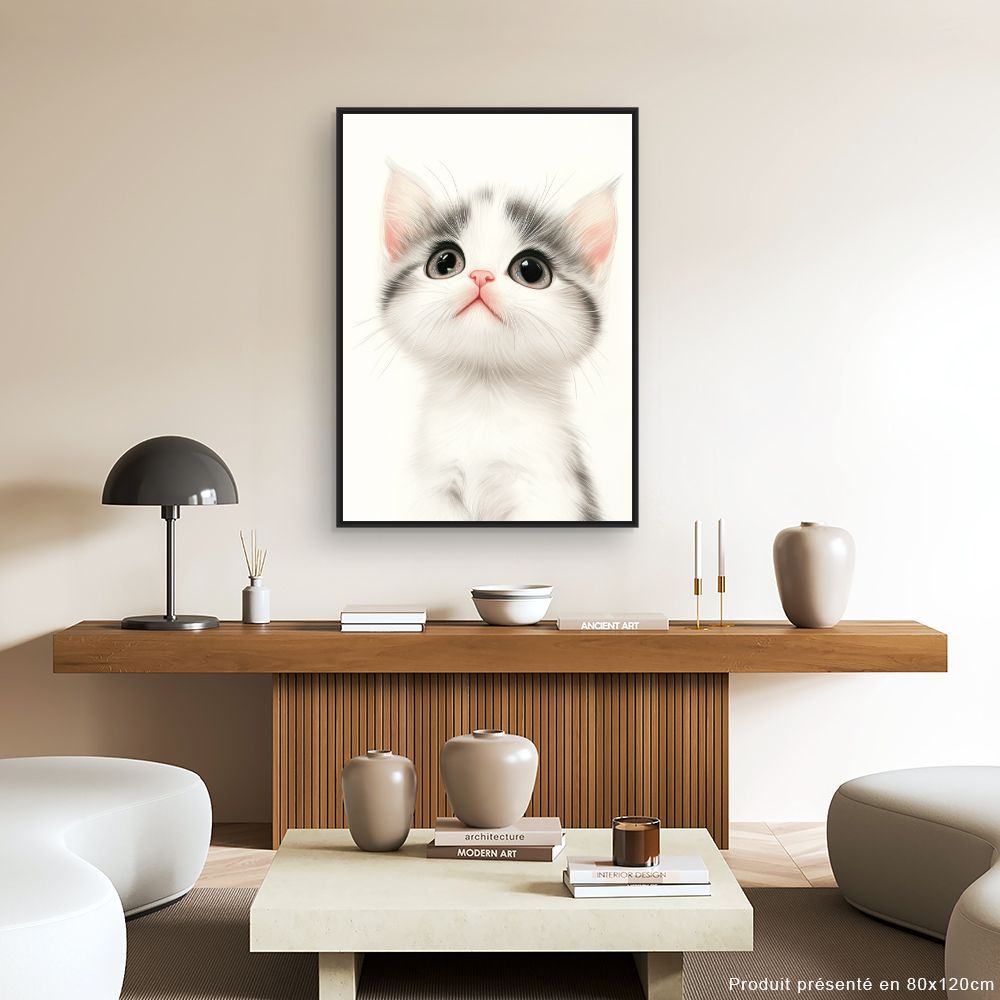 Tableau imprimé pour enfants 'Chaton adorable'