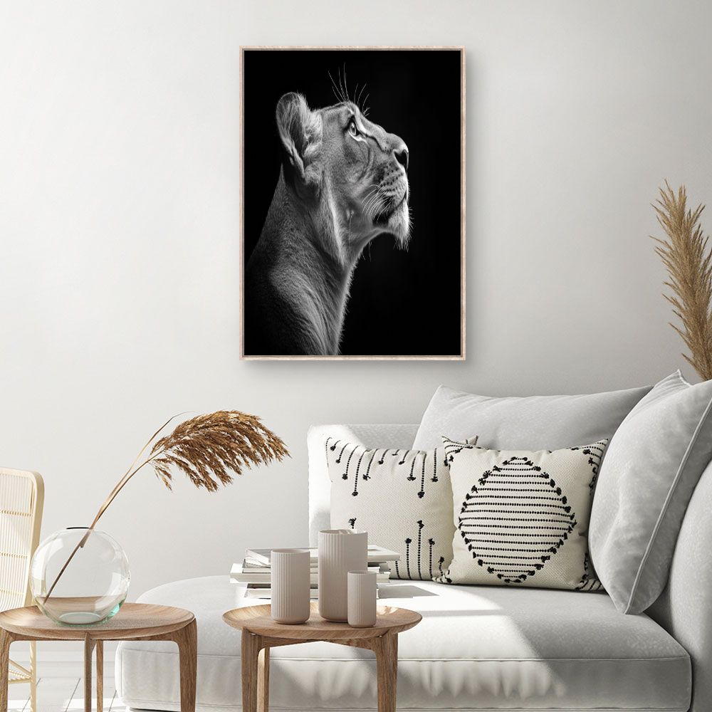 Toile Lion majestueux – toile cadre naturel (slide 1, 60×90)