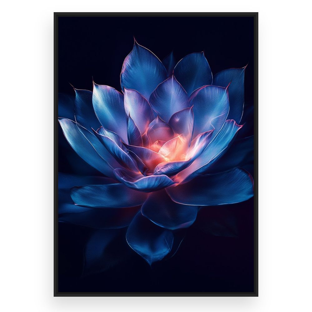 Toile Fleur lumineuse – toile cadre noir (slide 3)