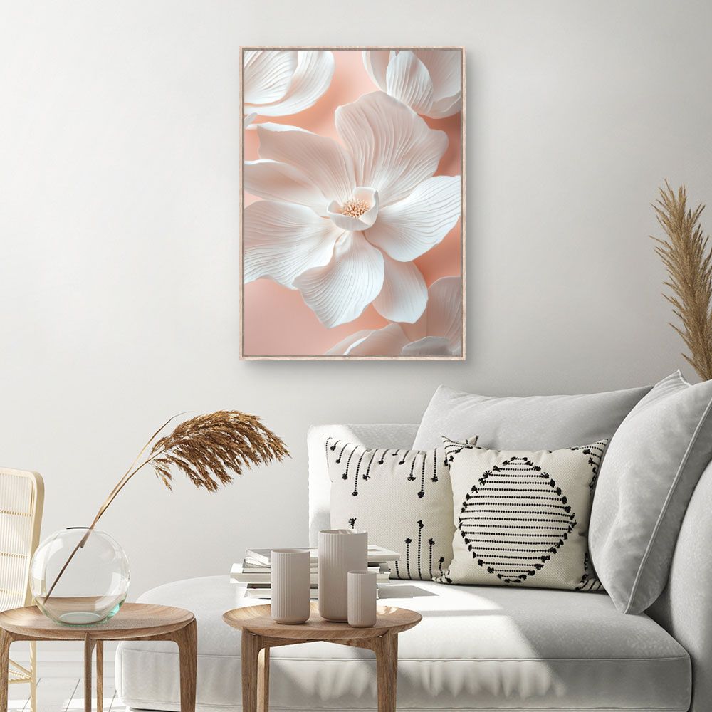 Toile Fleurs délicates – toile cadre naturel (slide 1, 60×90)