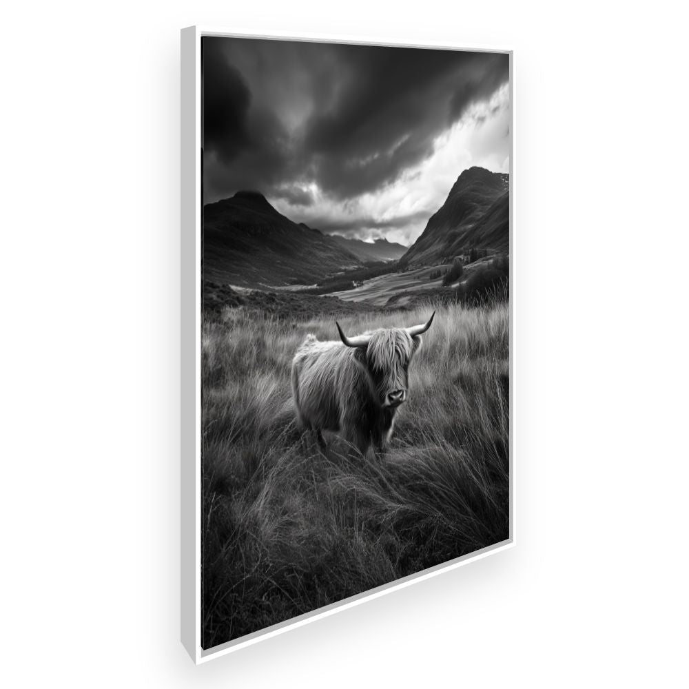 Toile Highland majestueux – toile cadre blanc (slide 2)