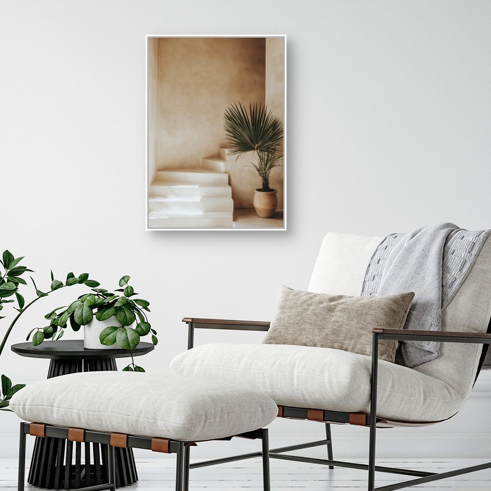 Toile "Escalier et plante"