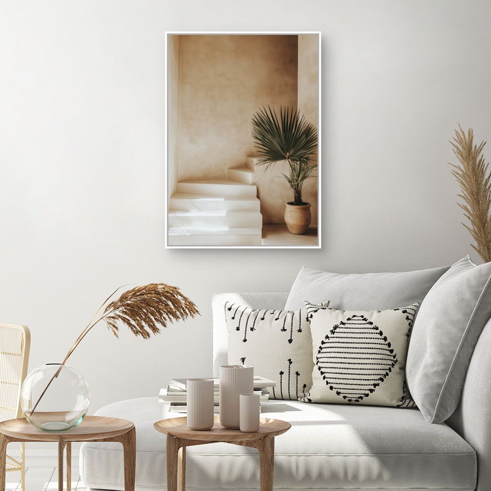 Toile "Escalier et plante"