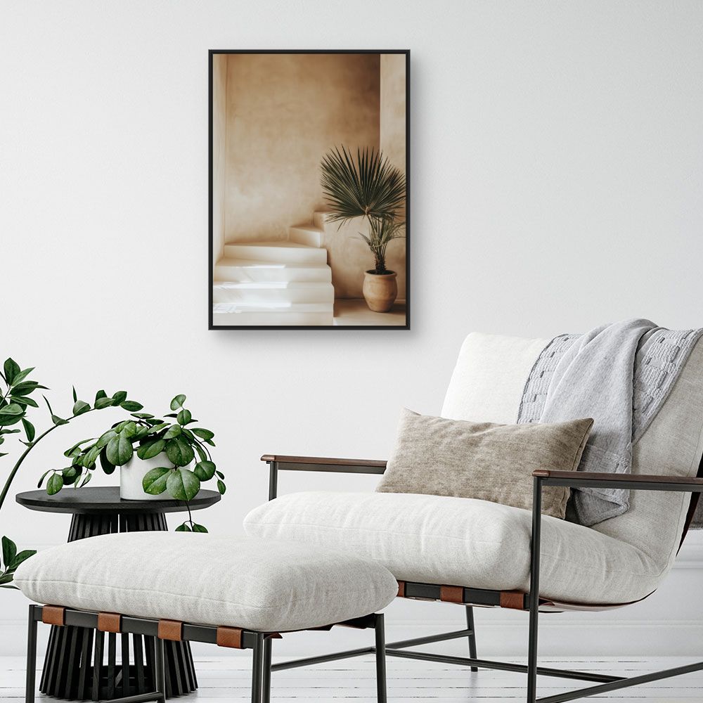 Toile "Escalier et plante"
