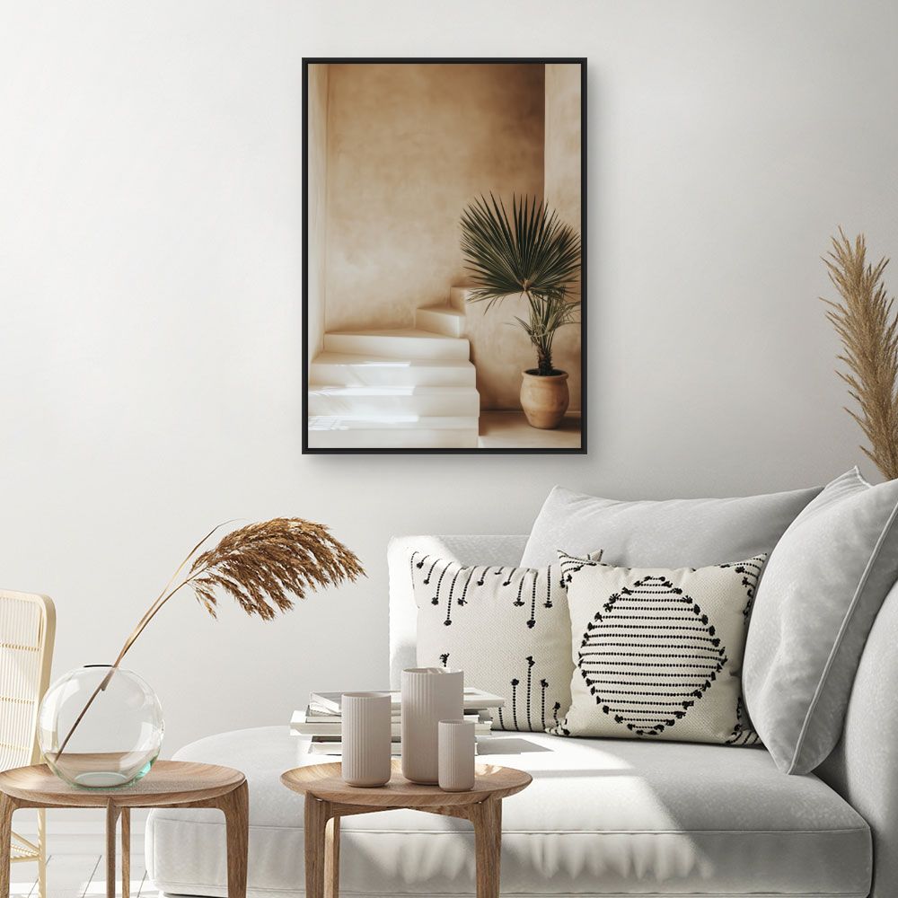 Toile "Escalier et plante"