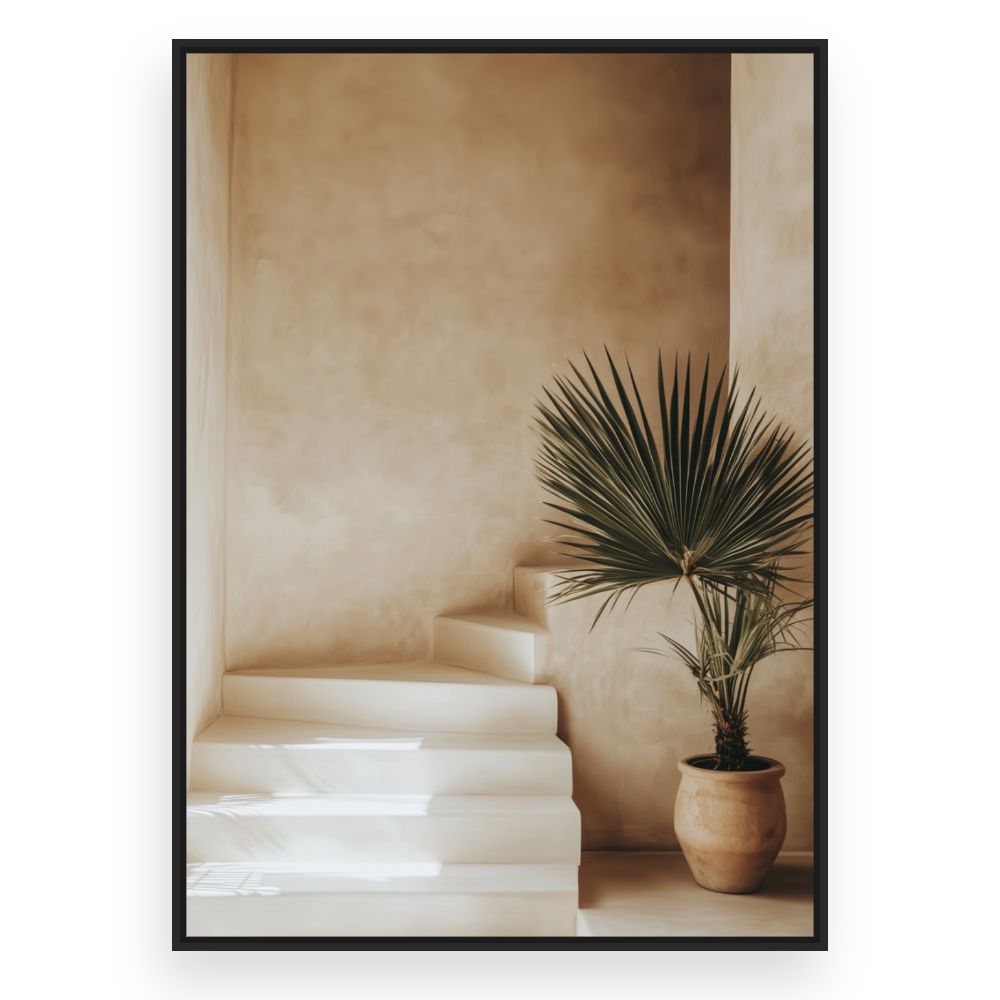 Toile Escalier et plante – toile cadre noir (slide 3)