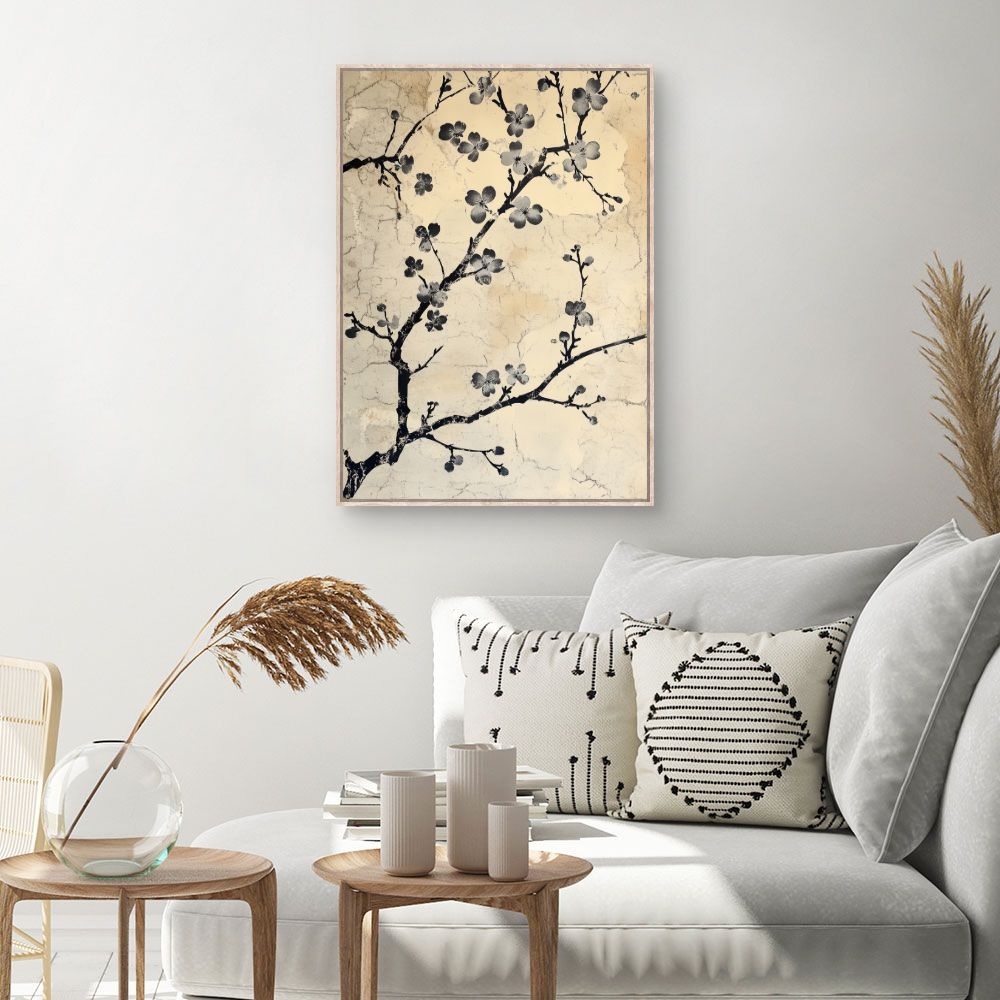 Toile Fleurs délicates – toile cadre naturel (slide 1, 60×90)