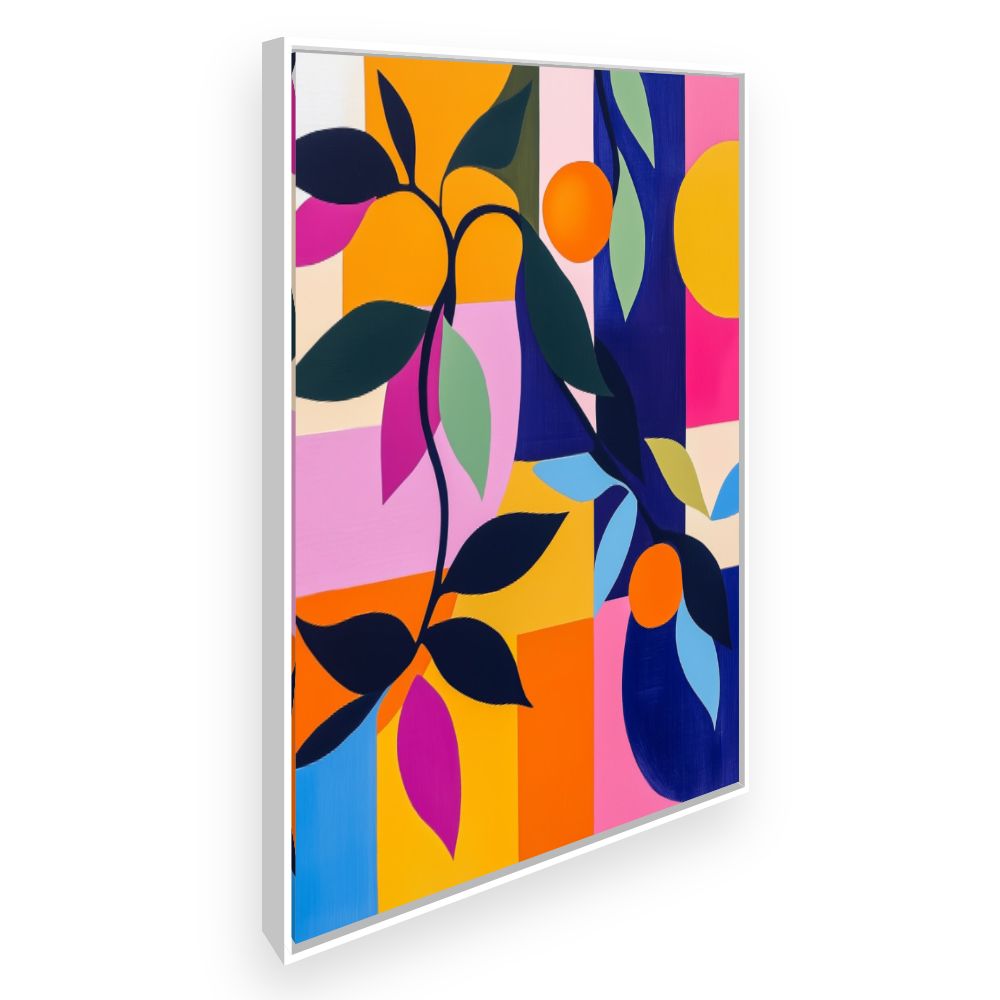 Toile Éclat botanique moderne – toile cadre blanc (slide 2)