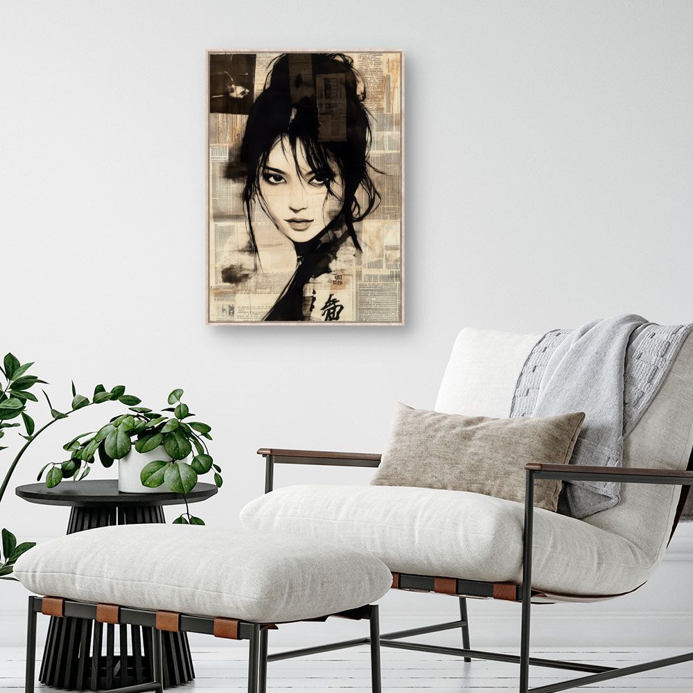Toile "Portrait mystérieux élégant"