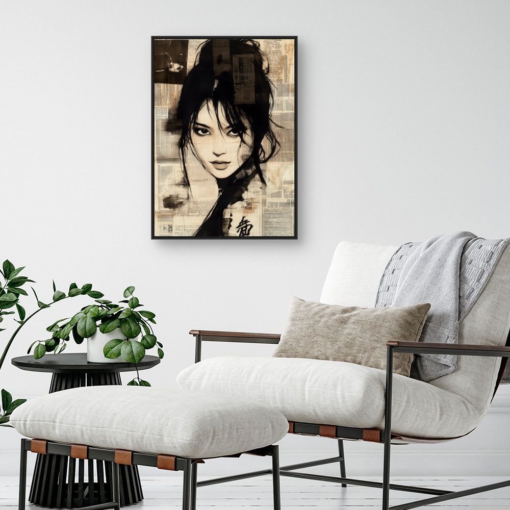 Toile "Portrait mystérieux élégant"