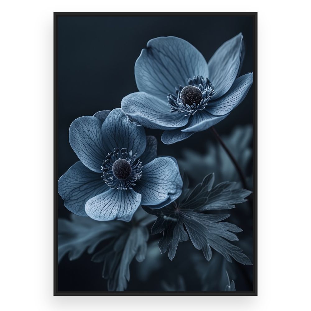 Toile Fleurs élégantes – toile cadre noir (slide 3)