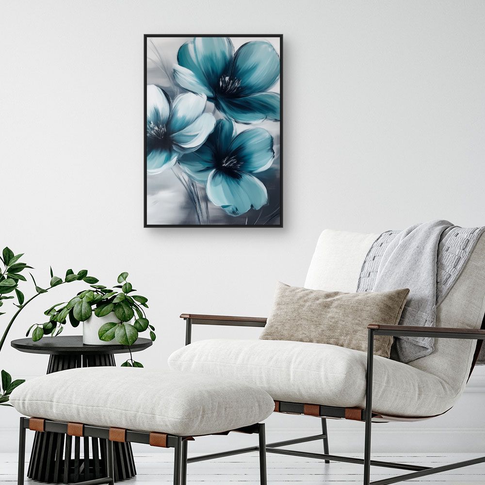Toile "Fleurs bleues vibrantes"