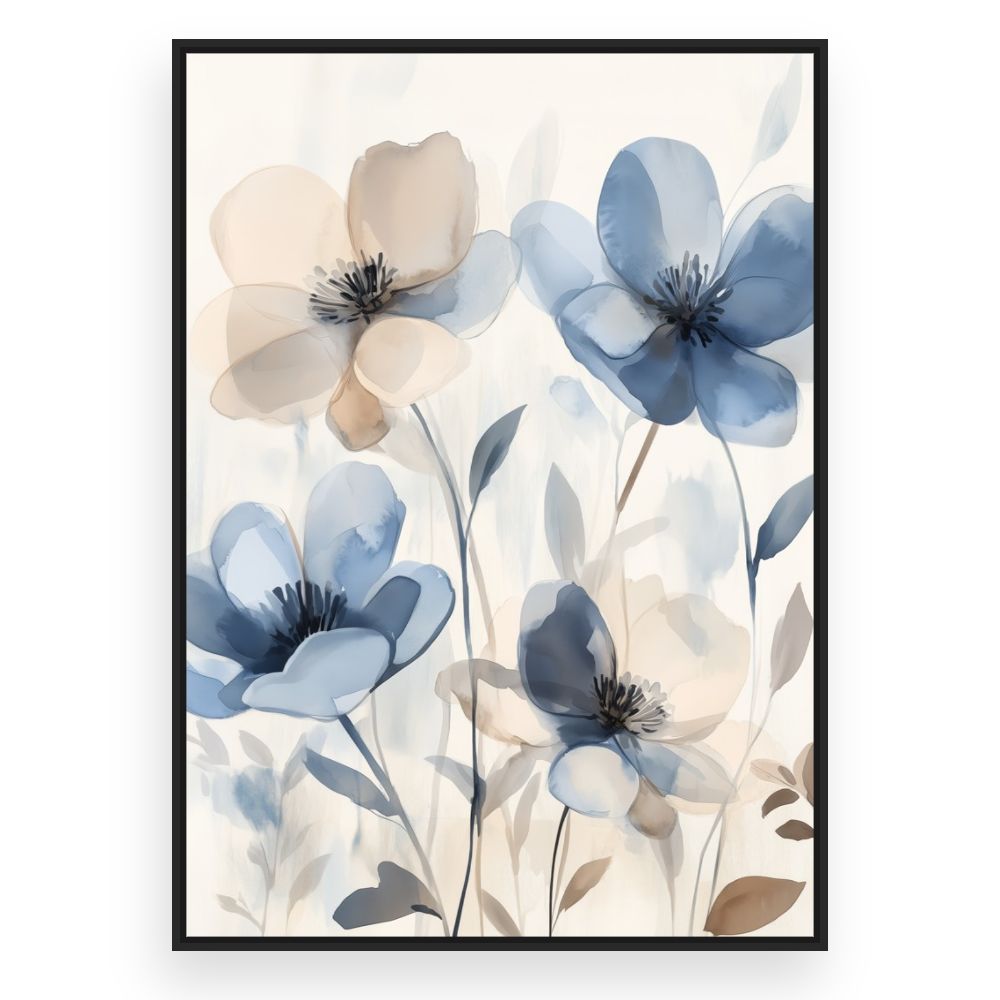 Toile Fleurs subtiles – toile cadre noir (slide 3)