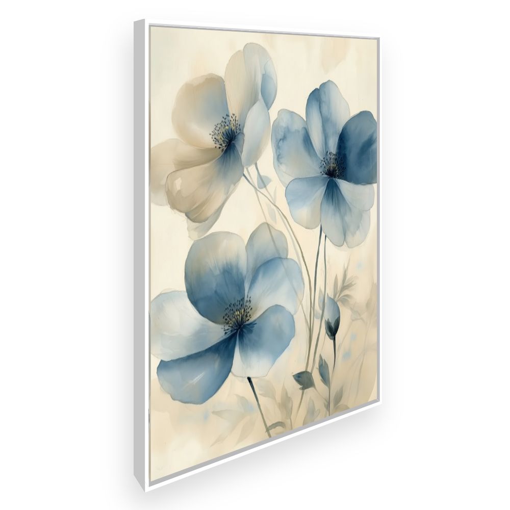 Toile Fleurs délicates – toile cadre blanc (slide 2)