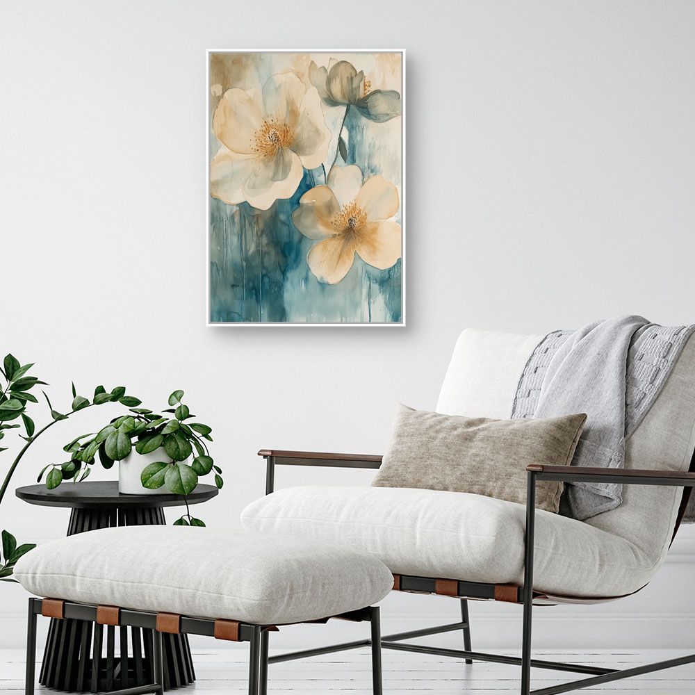 Toile "Fleurs aquarelles élégantes"