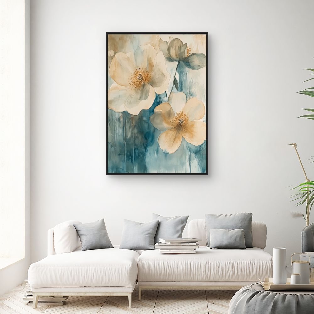 Toile "Fleurs aquarelles élégantes"